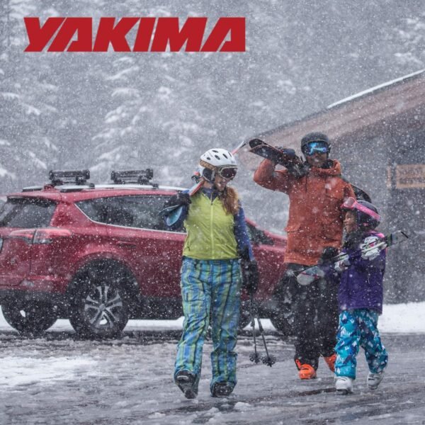 Yakima, PowderHound 6 Ski & Snowboard Mount, Fits Up to 6 Pairs of Skis or 4 Snowboards, Rides Quietly, Fits Most Roof Racks, Black – Bild 8