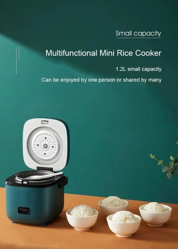 1.2L Mini Electric Rice Cooker - Intelligent, Automatic, Household Appliance for Small Meals, Food Warming, and Steaming - Ideal for 1-2 People Blue – Bild 2