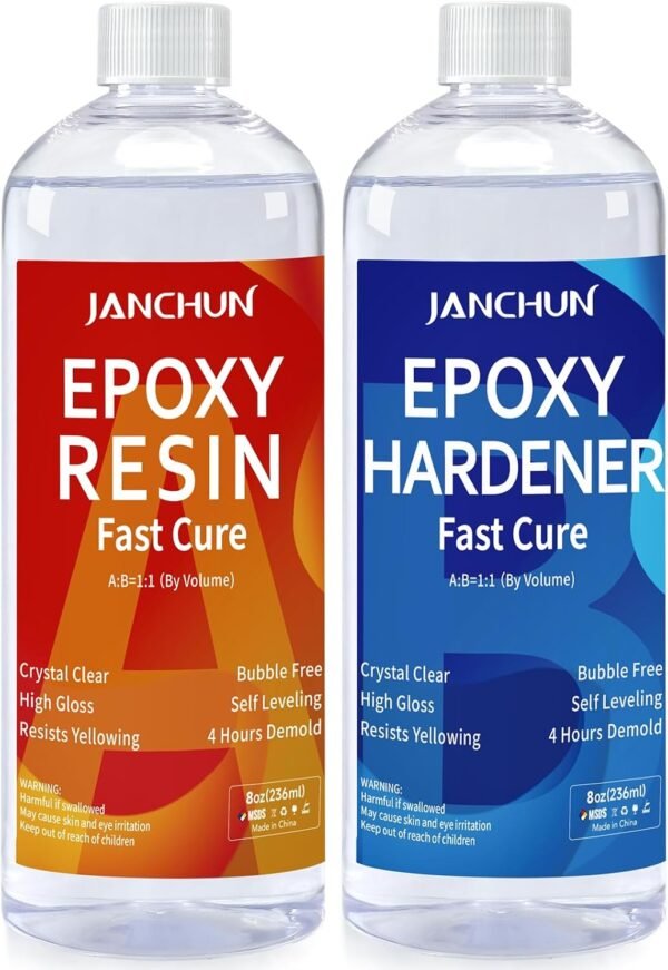 2 Gallon Epoxy Resin + 2 Gallon Epoxy Hardener, High Gloss Coating for River Table Tops, Art Casting Resin, Jewelry Making, DIY, Tumblers, Molds, Art Painting, Fast Curing Resin – Bild 20