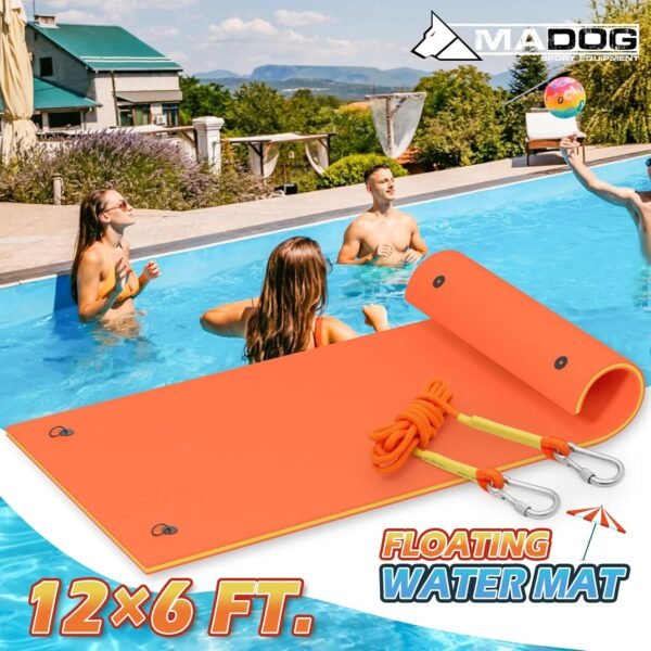 18 x 6 Ft Outdoor Floating Water Mat for Adult Beach Lake Ocean Swimming Pool Large Size 3 Layer Tear Resistant XPE Foam Giant Swim Tanning Float Island Pad Raft Recreation Hammock Lounger Blue – Bild 65