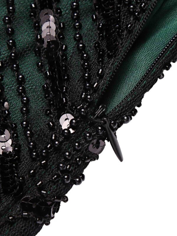 Dark Green 1920s Sequined Flapper Dress – Bild 6