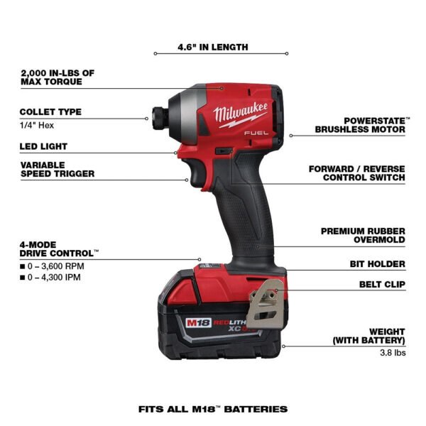 18V M18 FUEL Lithium-Ion Brushless Cordless 7-Tool Combo Kit 5.0 Ah – Bild 5