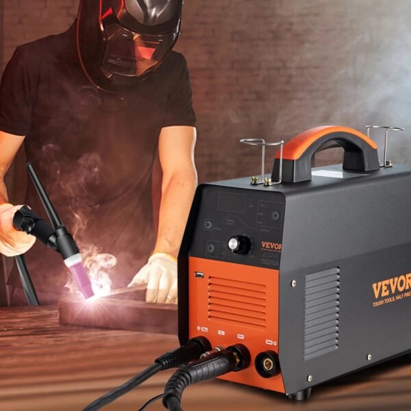 VEVOR TIG Welder, 210Amp 3 in 1, 110/220V Dual Voltage HF TIG/Stick/Clean Welding Machine w/ USB, IGBT Inverter & Torch, Digital Arc Welder for Stainless Steel, Iron, Mild Steel, Copper, and Nickel – Bild 8