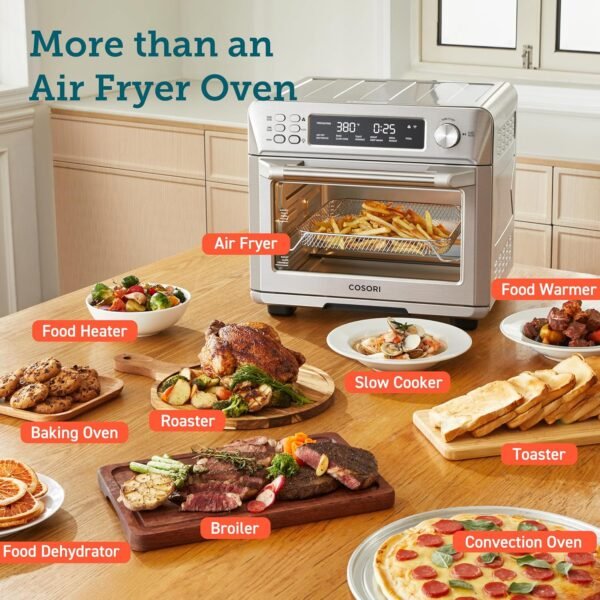 12-in-1 Air Fryer Toaster Oven Combo, Airfryer Convection Oven Countertop, Bake, Broil, Roast, Dehydrate, 134 Recipes & 4 Accessories, 32QT, Silver, Stainless Steel – Bild 26