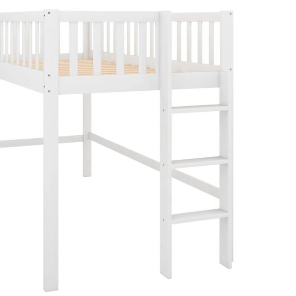 :Low Loft Bed with Slide and Ladder, Twin Size, White - Fun Slide, Space-Saving Design, Perfect for Kids – Bild 8