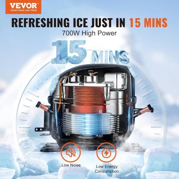 VEVOR Commercial Ice Maker, 360LBS/24H Ice Making Machine with 330.7LBS Large Storage Bin – Bild 4