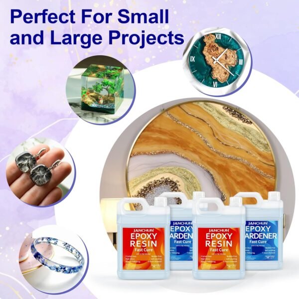 2 Gallon Epoxy Resin + 2 Gallon Epoxy Hardener, High Gloss Coating for River Table Tops, Art Casting Resin, Jewelry Making, DIY, Tumblers, Molds, Art Painting, Fast Curing Resin – Bild 5