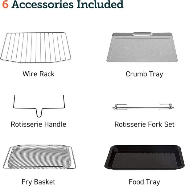 12-in-1 Air Fryer Toaster Oven Combo, Airfryer Convection Oven Countertop, Bake, Broil, Roast, Dehydrate, 134 Recipes & 4 Accessories, 32QT, Silver, Stainless Steel – Bild 13