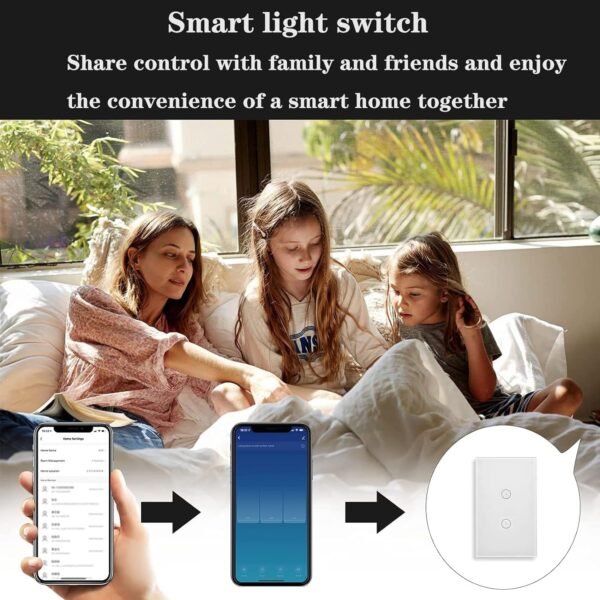 Wall Light Touch Panel Switch, Remote Control with Smart Phone,No Hub Required, AC 120V, Compatiable with Alexa Echo, Works with Google Home (3gang-2pack-Black) – Bild 7