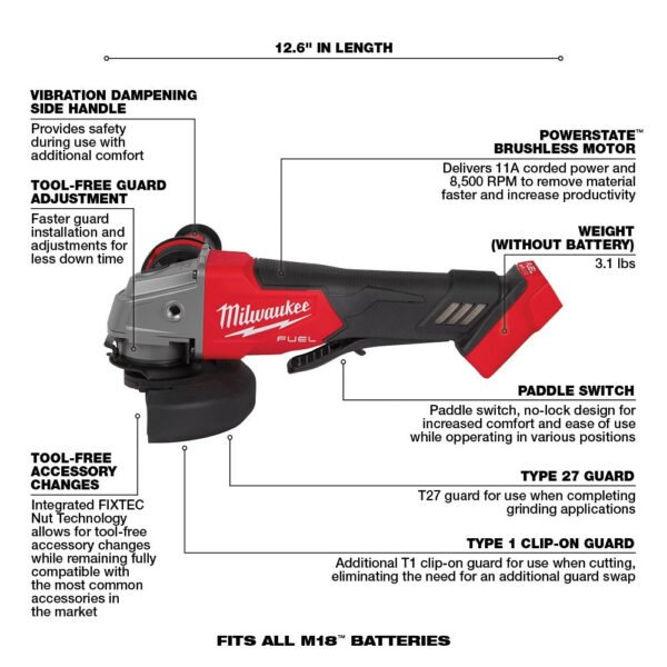 18V M18 FUEL Lithium-Ion Brushless Cordless 7-Tool Combo Kit 5.0 Ah – Bild 7