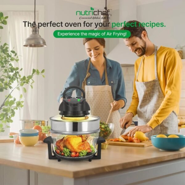 18 Quart Convection Countertop Air Fryer - See through Glass for Best Cooking Results - Air Fryer, Roaster, Bake, Grill, Steam & Roast - Includes Glass Bowl, Broil Rack & Toasting Rack – Bild 7