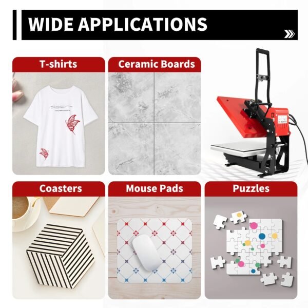16"x20" Slide Out Auto Open Heat Press Machine Clamshell Slide Out Base T-Shirt – Bild 5