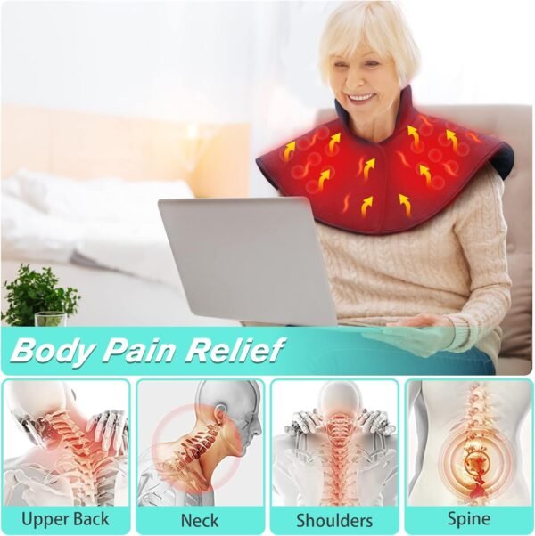 UTK Heating Pad for Neck and Shoulders,Natural Jade Tourmaline,Upgrade Size to Cover More Areas of Neck,Shoulder,Shoulder Blade and Back(23''x 24'')|Gift for Dad – Bild 8