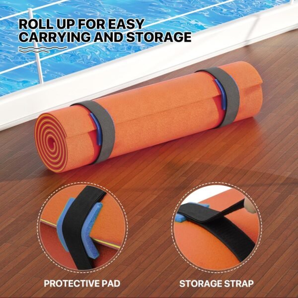 18 x 6 Ft Outdoor Floating Water Mat for Adult Beach Lake Ocean Swimming Pool Large Size 3 Layer Tear Resistant XPE Foam Giant Swim Tanning Float Island Pad Raft Recreation Hammock Lounger Blue – Bild 63