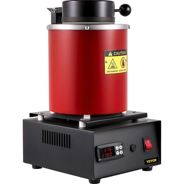 VEVOR Electric Melting Furnace, 3KG Digital Electric Melting Furnace, 1750W 1150℃/2102 ℉ Gold Smelter Furnace W/ Graphite Crucible & Ingot Die for Processing of Melting Gold, Silver, Copper, Aluminum – Bild 9