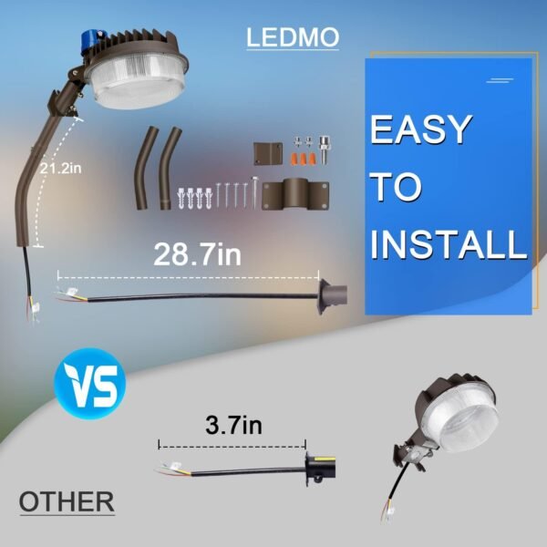 120W LED Barn Light Dusk to Dawn Outdoor Lighting 18000lm 5000K LED Security Lights Adjustable Angle IP65 Waterproof Flood Lights Outdoor for Yard Warehouse（3 Pack – Bild 8