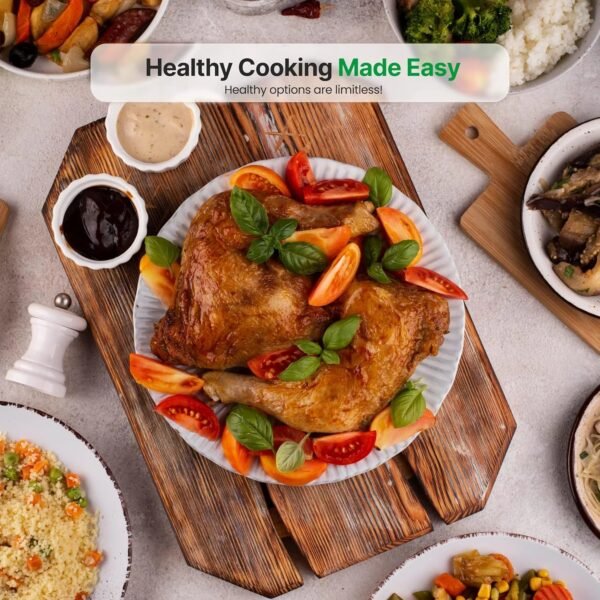 18 Quart Convection Countertop Air Fryer - See through Glass for Best Cooking Results - Air Fryer, Roaster, Bake, Grill, Steam & Roast - Includes Glass Bowl, Broil Rack & Toasting Rack – Bild 4