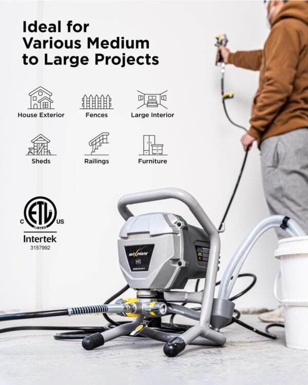 Airless Paint Sprayer, 2024 Version, High Efficiency, Thinning-Free, Minimal Overspray, for Home Exterior & House Interior DIY Painting Projects, with Paint Sprayer Accessories – Bild 2