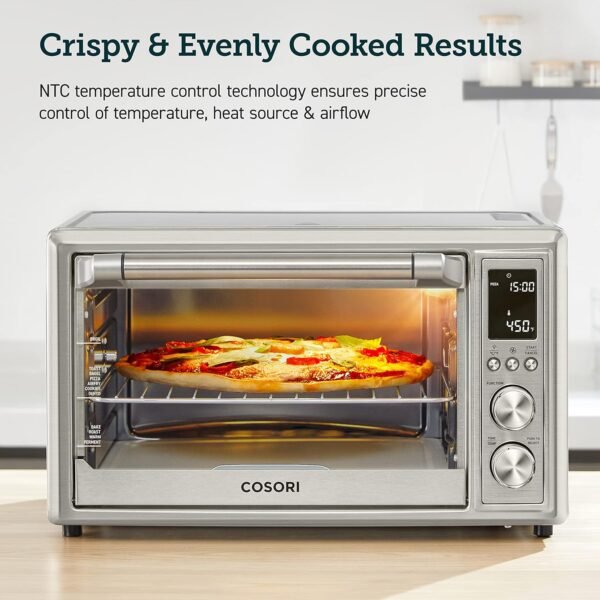 12-in-1 Air Fryer Toaster Oven Combo, Airfryer Convection Oven Countertop, Bake, Broil, Roast, Dehydrate, 134 Recipes & 4 Accessories, 32QT, Silver, Stainless Steel – Bild 10