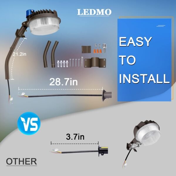 120W LED Barn Light Dusk to Dawn Outdoor Lighting 18000lm 5000K LED Security Lights Adjustable Angle IP65 Waterproof Flood Lights Outdoor for Yard Warehouse（3 Pack – Bild 2