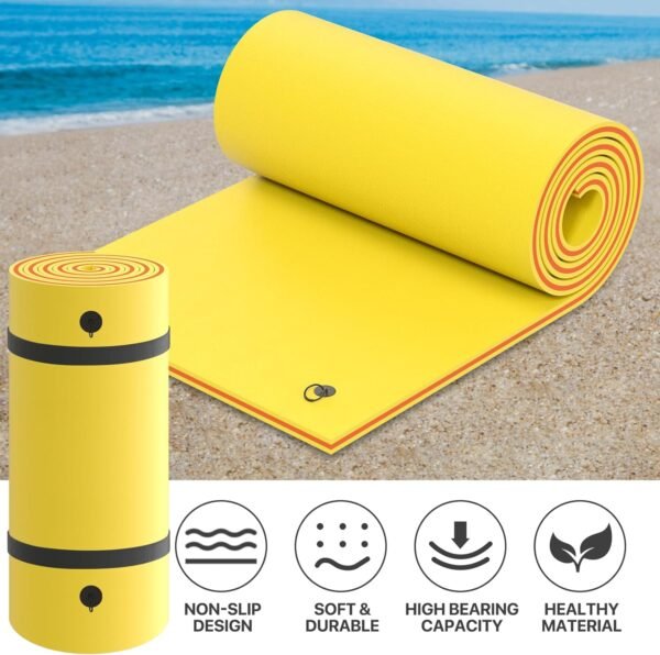 18 x 6 Ft Outdoor Floating Water Mat for Adult Beach Lake Ocean Swimming Pool Large Size 3 Layer Tear Resistant XPE Foam Giant Swim Tanning Float Island Pad Raft Recreation Hammock Lounger Blue – Bild 82