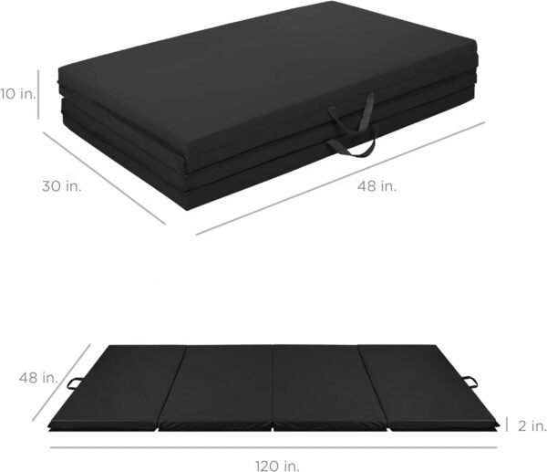 10ftx4ftx2in Folding Gym Mat 4-Panel Exercise Gymnastics Aerobics Workout Fitness Floor Mats w/Carrying Handles – Bild 7