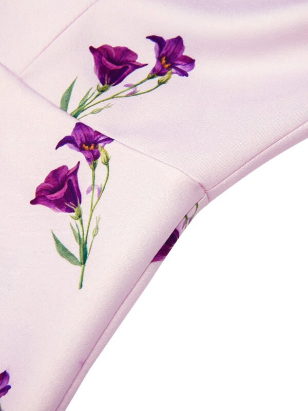 Purple 1940s Petunia Lapel Dress – Bild 6