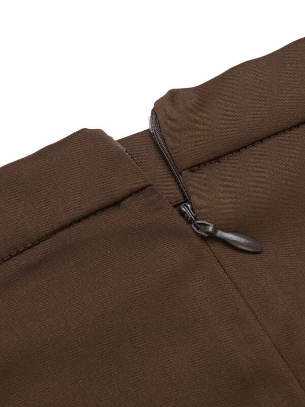 2PCS Lapel Puff Sleeve Solid Blouse & High Waist Skirt – Bild 10