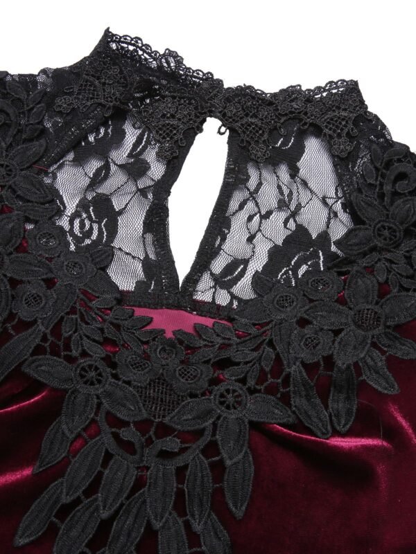 1930s Lace Long Sleeve Fishtail Dress – Bild 5
