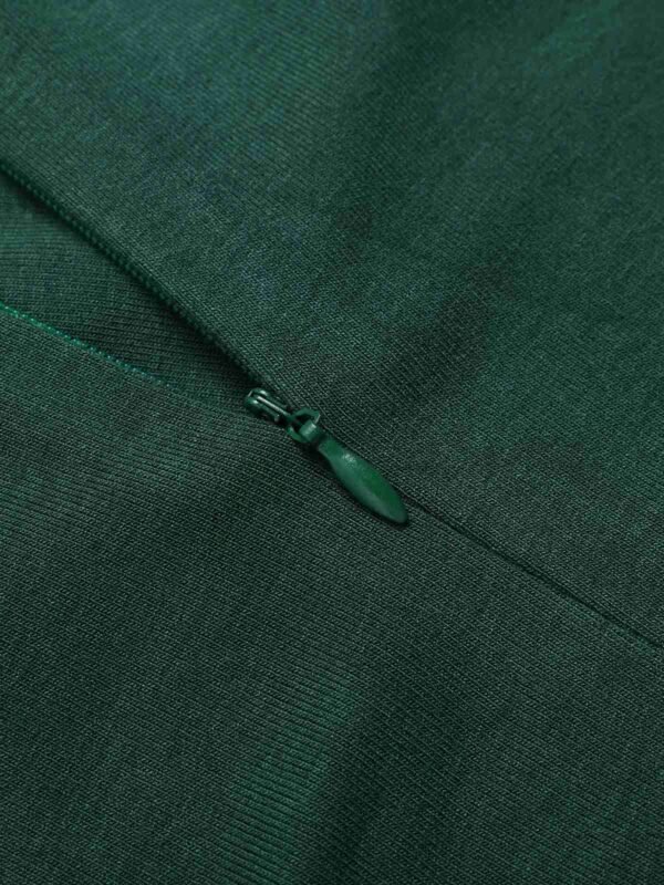 Green 1930s Plaid Keyhole Neck Belted Jumpsuit – Bild 7