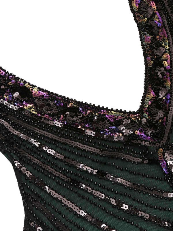 Dark Green 1920s Sequined Flapper Dress – Bild 9