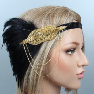 [US Warehouse] 1920s Feather Flapper Headband