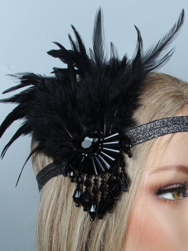 [US Warehouse] 1920s Feather Flapper Headband – Bild 4
