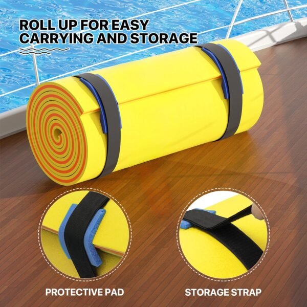 18 x 6 Ft Outdoor Floating Water Mat for Adult Beach Lake Ocean Swimming Pool Large Size 3 Layer Tear Resistant XPE Foam Giant Swim Tanning Float Island Pad Raft Recreation Hammock Lounger Blue – Bild 83