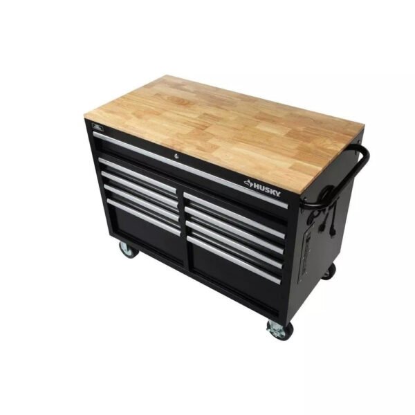 🔥46 in. W x 24 in. D 9-Drawer Gloss Black Deep Tool Chest Mobile Workbench – Bild 3