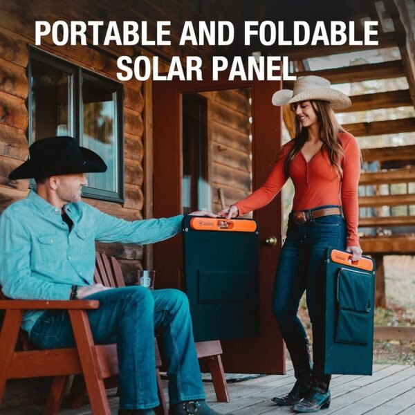 100W Portable Solar Panel for Explorer 240/300/500/1000/1500 Power Station, Foldable Solar Cell Solar Charger with USB Outputs for Phones,Ideal for Rooftops Outdoor Camping and RVs – Bild 3