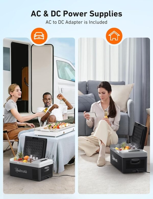 12 Volt Car Refrigerator, 12V Portable Freezer Camping Fridge Cooler (-4℉~68℉) with 12/24V DC & 110V AC for Car, RV, Truck, Van, Boat for Camping, Travel, Fishing Outdoor(15L) – Bild 6