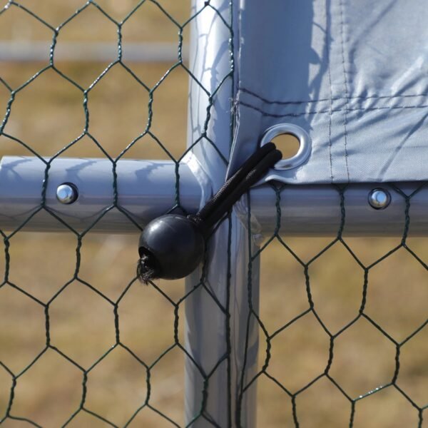 XCJDILAO PawHut Large Coop Metal Run with Waterproof and Anti-UV Cover Spire Shaped Walk-in Fence Cage Hen House for Outdoor and Yard Farm Use 1.26” Tube Diameter 9.8‘ x 6.6‘ x 6.4‘ – Bild 7
