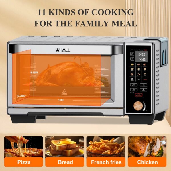 WHALL Air Fryer Toaster Oven - 30QT Convection Oven, 11-In-1 Steam Oven, Touchscreen, 4 Accessories – Bild 6