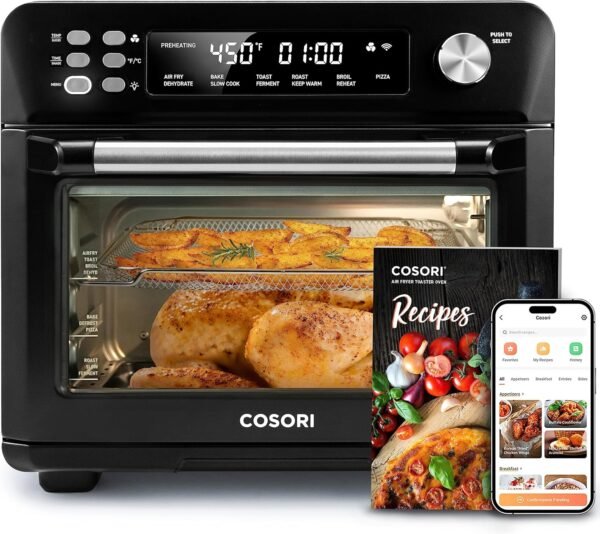 12-in-1 Air Fryer Toaster Oven Combo, Airfryer Convection Oven Countertop, Bake, Broil, Roast, Dehydrate, 134 Recipes & 4 Accessories, 32QT, Silver, Stainless Steel – Bild 16