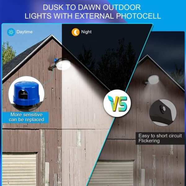 120W LED Barn Light Dusk to Dawn Outdoor Lighting 18000lm 5000K LED Security Lights Adjustable Angle IP65 Waterproof Flood Lights Outdoor for Yard Warehouse（3 Pack – Bild 4