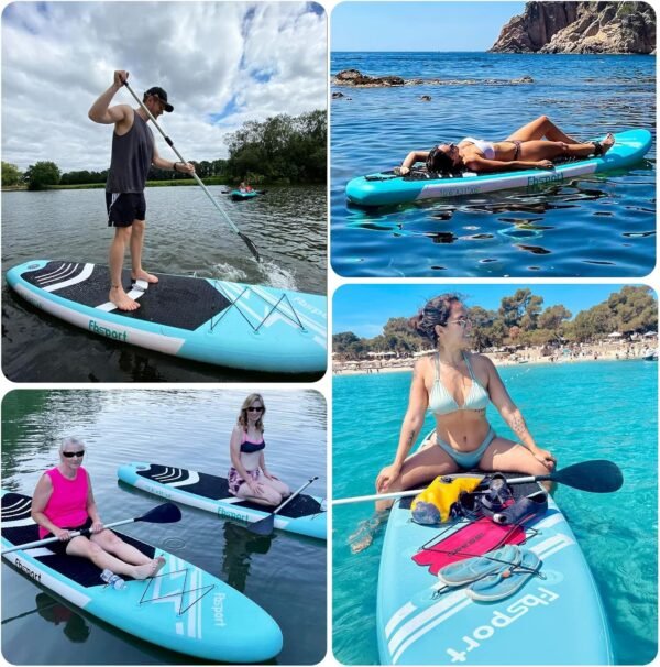11FT Premium Inflatable Stand Up Paddle Board, Yoga Board with Durable SUP Accessories & Carry Bag | Wide Stance, Surf Control, Non-Slip Deck, Leash, Paddle and Pump for Youth & Adult – Bild 8