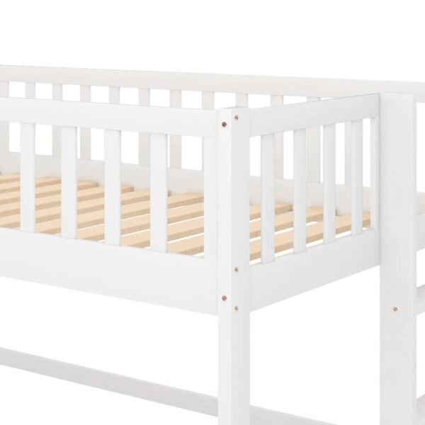 :Low Loft Bed with Slide and Ladder, Twin Size, White - Fun Slide, Space-Saving Design, Perfect for Kids – Bild 5