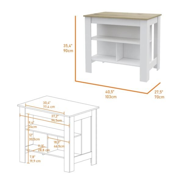 XCJDILAO Rockaway 3- Kitchen Island and Light Oak – Bild 5
