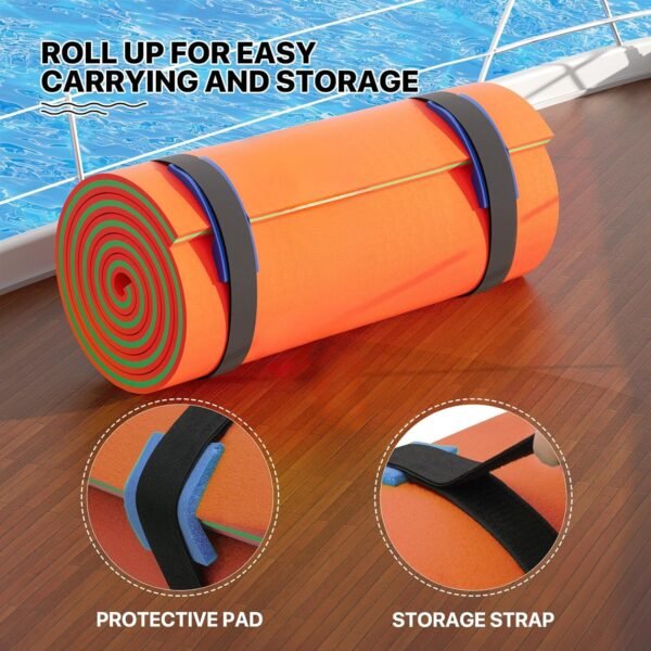 18 x 6 Ft Outdoor Floating Water Mat for Adult Beach Lake Ocean Swimming Pool Large Size 3 Layer Tear Resistant XPE Foam Giant Swim Tanning Float Island Pad Raft Recreation Hammock Lounger Blue – Bild 72