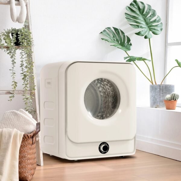 1.95 Cu.ft Front Load Clothes Dryer, Portable Compact Dryer 830W, 5 Drying Modes, Stainless Steel Drum, with Overheat Protection, Dust Removal, Deodorization and Lint Removal Functions, White – Bild 2