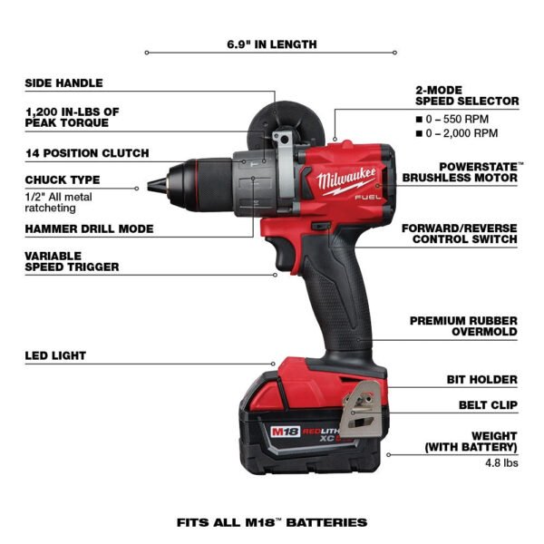 18V M18 FUEL Lithium-Ion Brushless Cordless 7-Tool Combo Kit 5.0 Ah – Bild 2