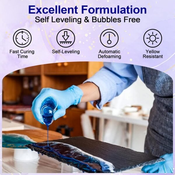 2 Gallon Epoxy Resin + 2 Gallon Epoxy Hardener, High Gloss Coating for River Table Tops, Art Casting Resin, Jewelry Making, DIY, Tumblers, Molds, Art Painting, Fast Curing Resin – Bild 9