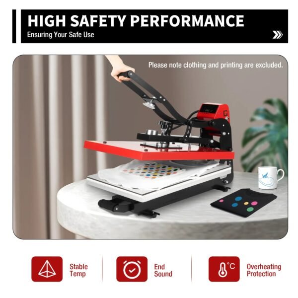 16"x20" Slide Out Auto Open Heat Press Machine Clamshell Slide Out Base T-Shirt – Bild 3