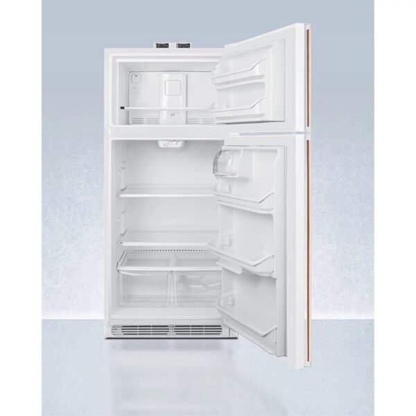18 cu.ft. break room refrigerator-freezer in white with NIST calibrated alarm/thermometers and copper handles – Bild 3